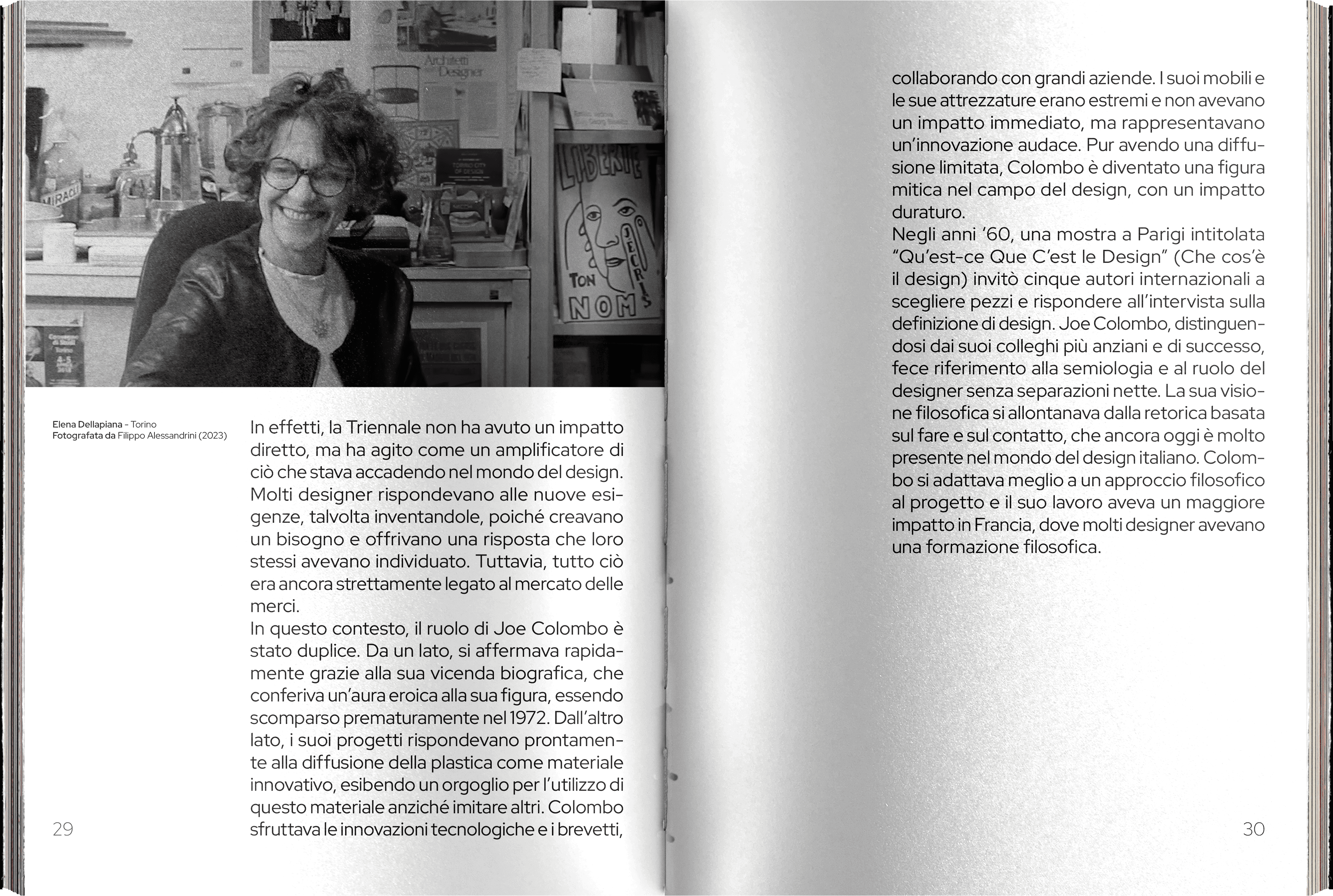 A spread page of the interview inside the book